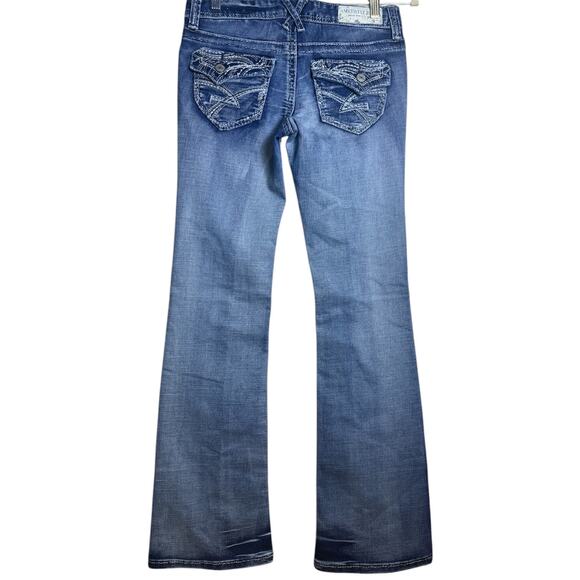 AMETHYST Y2K Style Low Rise Flare Denim Jeans w/ Stretch, Size 5 - Picture 11 of 11